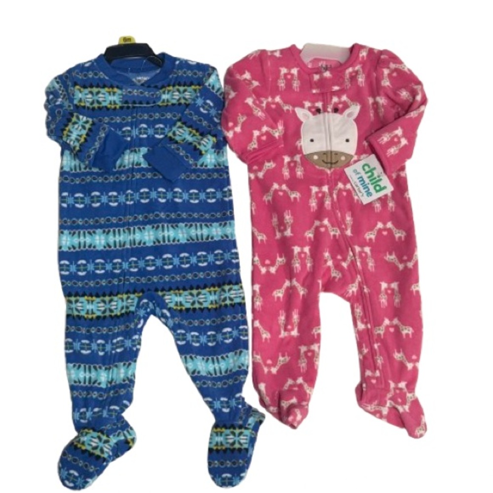 Carter's Pink and Blue One Piece Footies